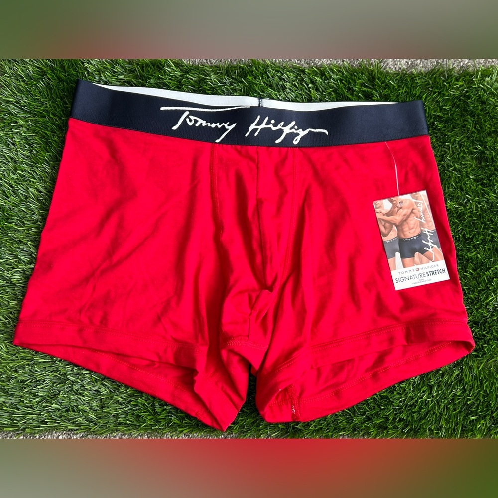 🩲 NEW! RED MEDIUM TOMMY HILFIGER BOXER BRIEFS